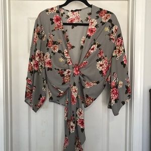 FLORAL TIE CROP TOP